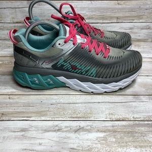 HOKA ONE ONE US Size 9 Women's Arahi 2 Steel Gray Metal Sneakers 1019276-SGMT